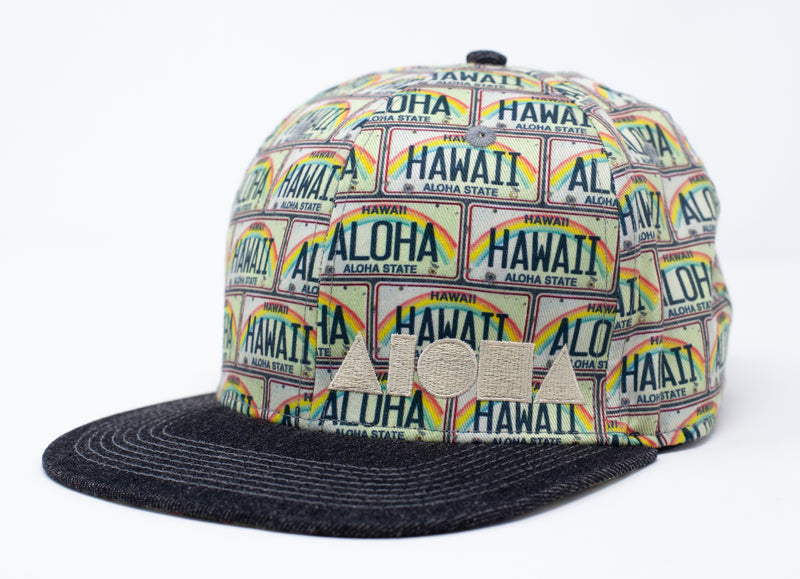 Hawaii "State Plate" Aloha Flatbill Cap