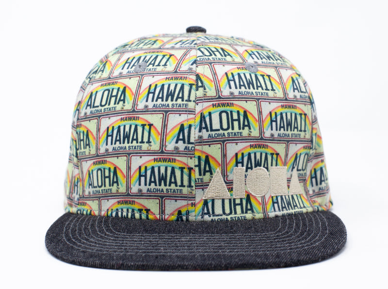 Hawaii "State Plate" Aloha Flatbill Cap